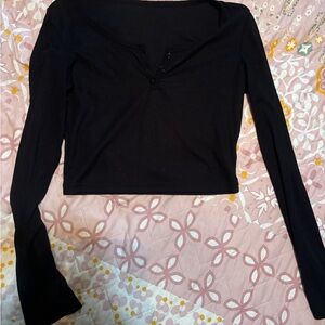 Chic Black Long Sleeve Women's Top